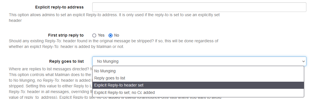 Screen shot of reply to