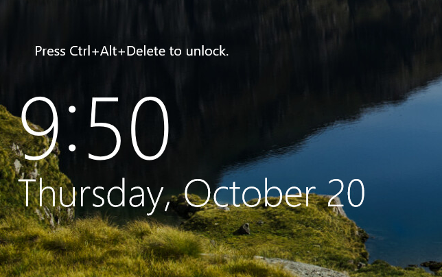 Press Ctrl+Alt+Delete to unlock